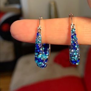Blue Swarovski Crystal Earrings